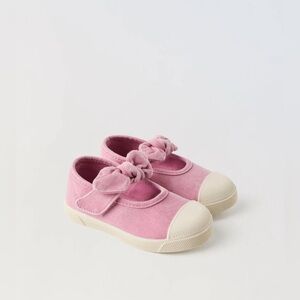 Zara| Kids Open Sneakers with Bow Pink- Size 12 or EU 29